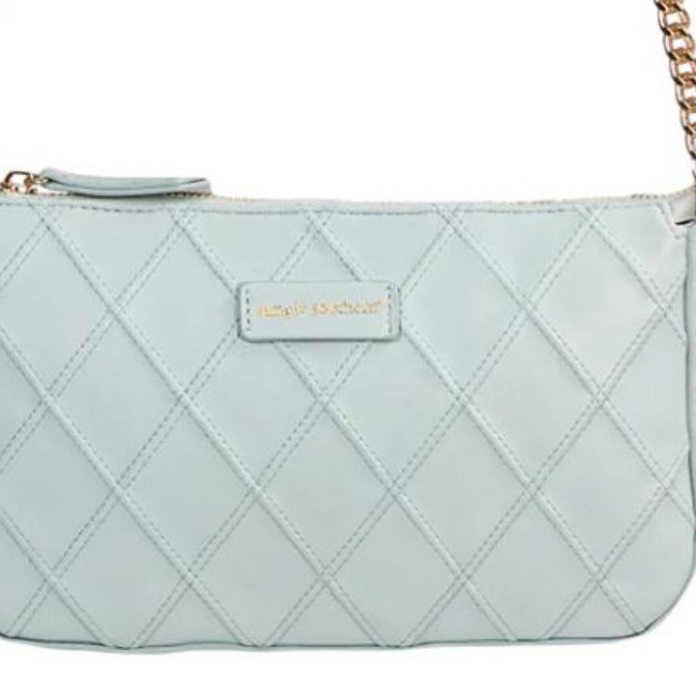 BNWT (1 FLAW)  QUILTED LEATHER CROSS BAG - MINT
